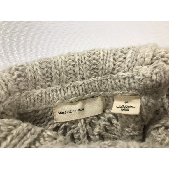 Anthropologie Sleeping on Snow Sweater Womens Small Cream Linen Wool Open Knit - Picture 6 of 10